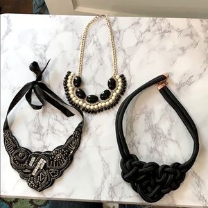 Set of 3 | Black Statement Necklaces